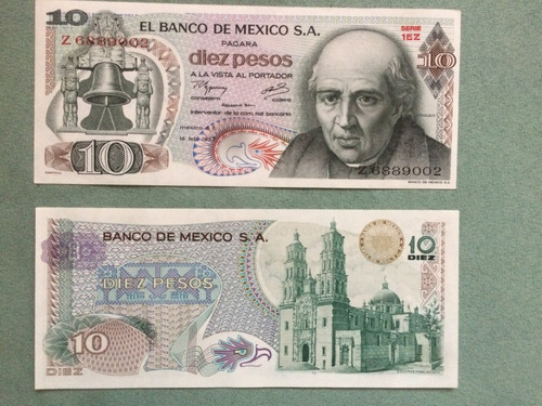 Billete 10 Pesos Hidalgo Dolores Hidalgo Gto.
