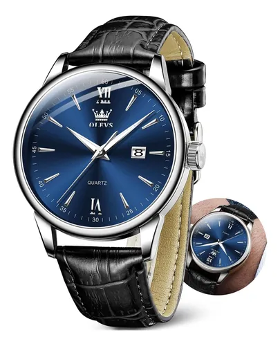 comprar Olevs Relojes De Cuero Negro Para Hombre Relojes Con Esfera