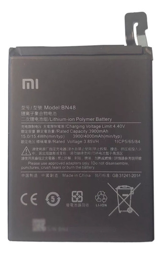 Bateria Compatible Para Xiaomi Bn48 Redmi Note 6 Pro Factura