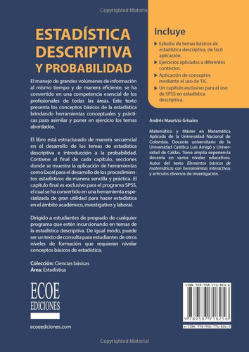Estadística Descriptiva Y Probabilidad.con Aplicaciones En E