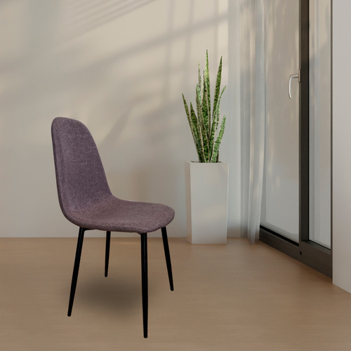 Juego De 4 Sillas Para Comedor Moderno Minimalista Acojinada Color de la estructura de la silla Madera Color del asiento Café