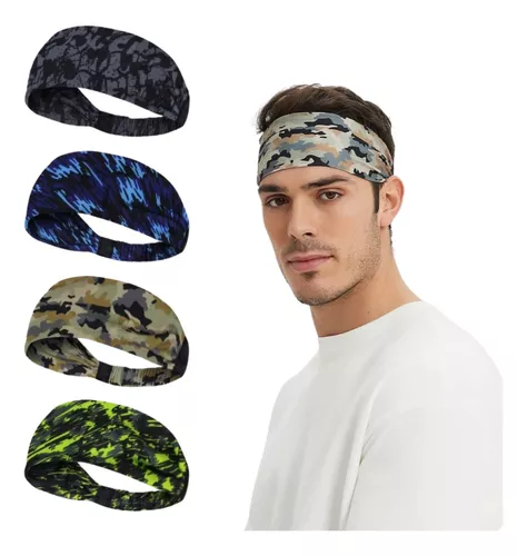 Set De 4 Bandas Diadema Hombre Cabello Sudor Deportiva