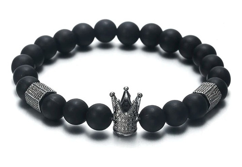 Pulsera Hombre Mujer Rock Gótico Rey Cuentas Elegante Lujo