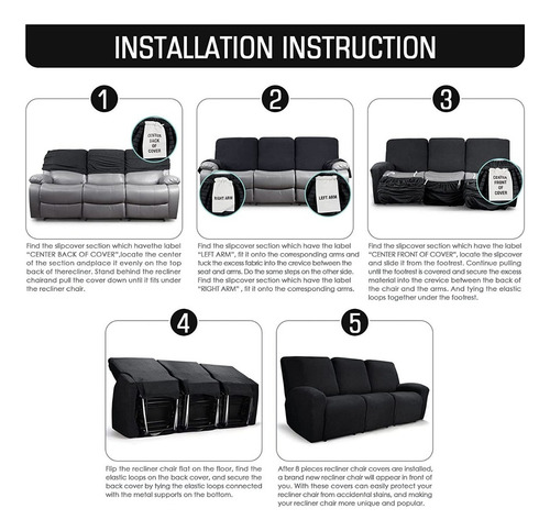 Xd Funda Elástica Para Sofá Reclinable De 3 Plazas