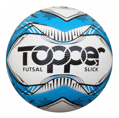Bola Futebol Futsal Salão Topper Slick Branco Com Azul