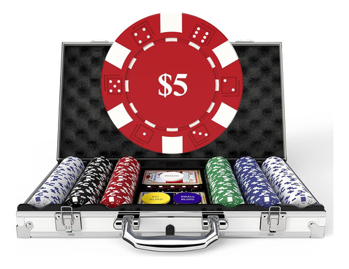 Premium Classic Poker Chip Set 300pcs Con Número De...
