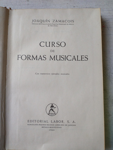 Curso De Formas Musicales Joaquin Zamacois