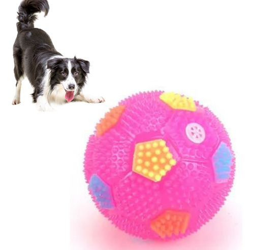 Pelota Para Perro Futbol Con Chifle Y Luz Juguete Mascotas