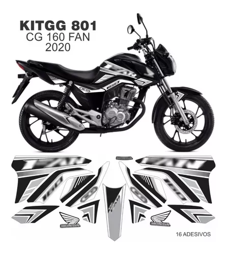 Kit Adesivo Honda Fan Cg 160 2015-20 Família Do Grau Premiu