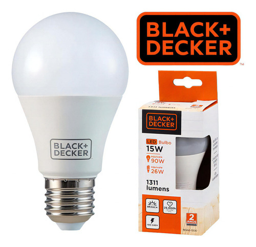 Lampada Led Bulbo A60 17w 3000k Black+decker Cor da luz Branco-quente 110V/220V