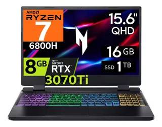 Acer Nitro 5 Ryzen 7-6800h 16gb 1tb Ssd Rtx3070ti 15.6' Qhd