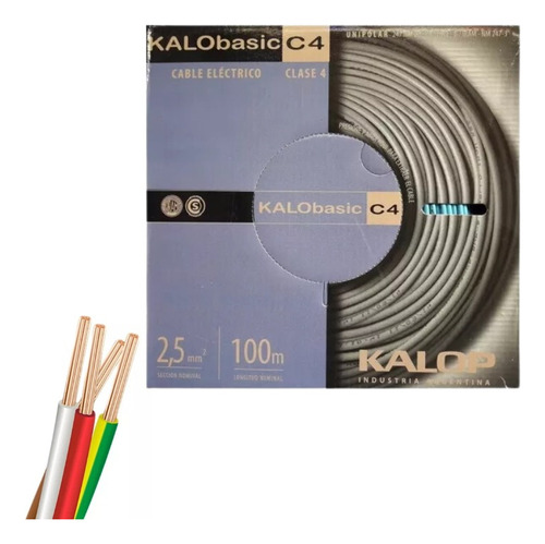 Pack X4 Cable Unipolar Kalop Normalizado 2.5mm (400 Mts)