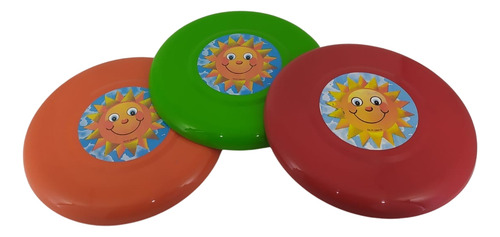 Kit 2 Discos Plástico Frisbee Lançar Voador Praia Campo 21cm