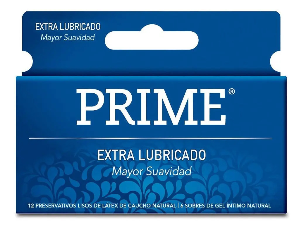 Preservativo De Látex Prime Extra Lubricado X 12 Un