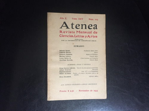 Revista Atenea Número 103 Noviembre 1933