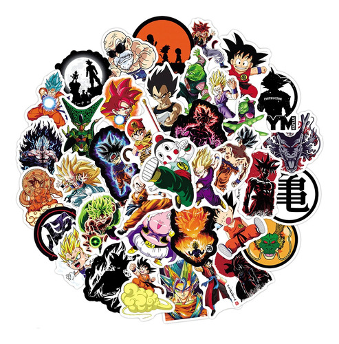 50 Etiquetas Adhesivas Stickers Pegantina Dragon Ball 2