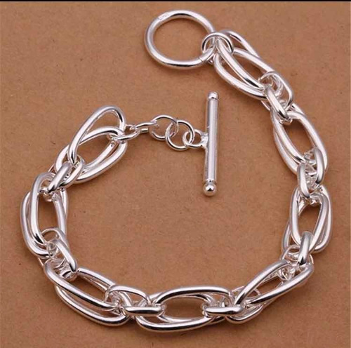 Pulsera O Brazalete Grueso Excelente Calidad - Baño Plata