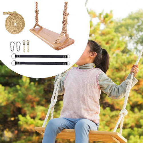 Columpio Colgante De Madera Resistente Con Para Niños