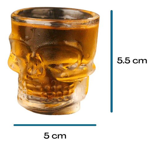 Set 6 Vaso Whisky Tequilero Mezcalero Shots Craneo Calavera