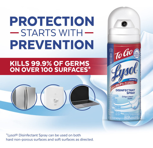Spray Desinfectante Lysol To Go Crisp Linen, 44 Ml, Viaje, P