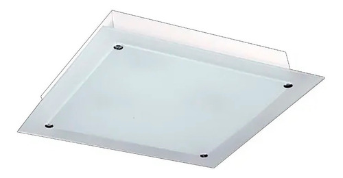 Plafon Cuadrado Vidrio Satinado Blanco 3 Luces Led E27