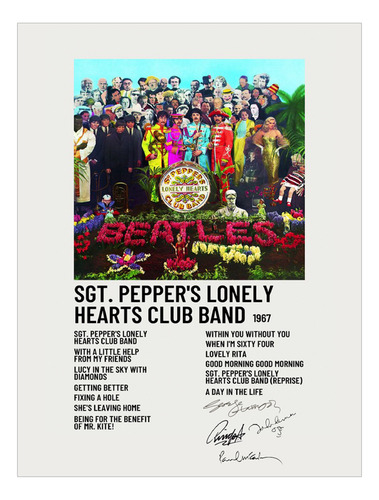 Poster Papel Fotografico The Beatles Sgt. Peppers 80x60