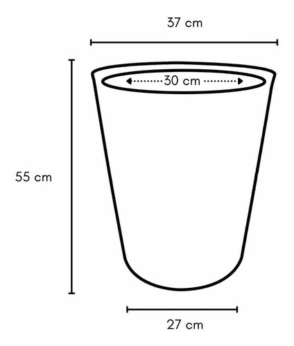 Vaso Para Plantas 55cm Com Suporte Rodízio De Chão Decoração Cor Preto