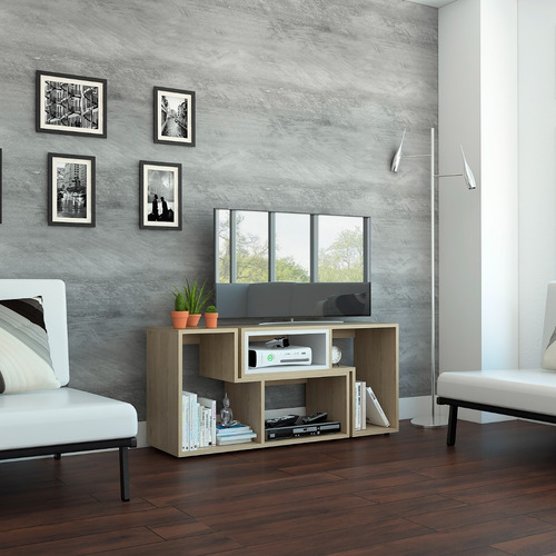 Rack Extensible Tv 40 + Biblioteca Escalera - Rovere