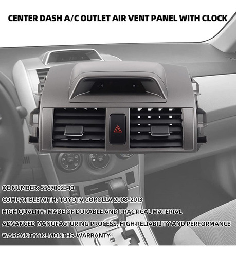 Panel De Ventilación De Salida De Ca Con Reloj, 5567002340