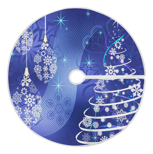 Falda De Arbol De Navidad Azul Con Copos De Nieve De 36 PuLG