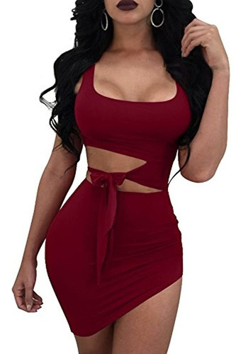 Gobles Vestido Sin Mangas Para Mujer Sexy Bodycon Recortados