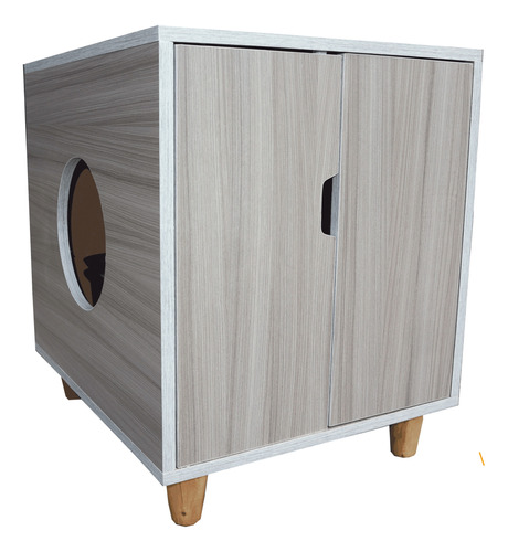 Mueble Arenero Para Gato Patas En Madera 