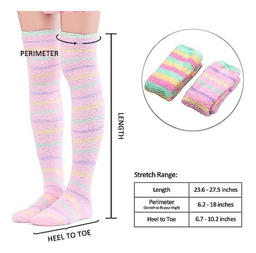 Pack3 Calcetines Largos A Rayas Hasta La Rodilla Polar