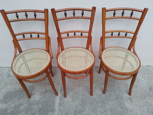 Antigua Silla Vienesa Tipo Thonet Esterilla Plástica $ C/u