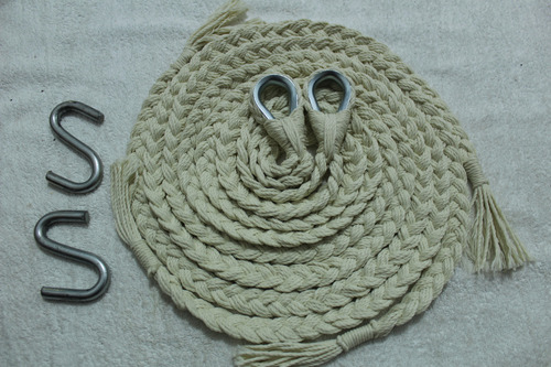 Soga Cuerda Para Hamaca Incluye Par De S Metalica Color Beige Color