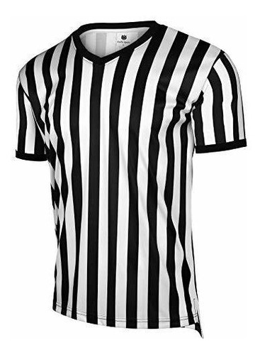 Fitst4 Men's Official Black  White Stripe Referee M7dvc