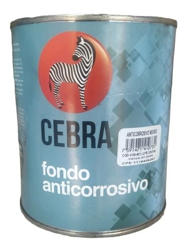 Fondo De Herrería Anticorrosivo 1/4g Cebra, Color Gris.
