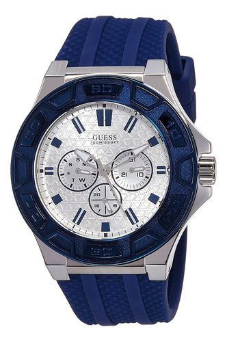 Reloj Guess Para Hombre  W0674g4 45 Mm Correa Azul De