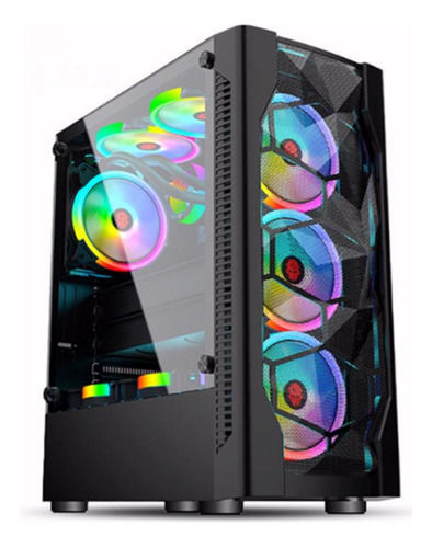 Gabinete Gamer Atx X5 Ventiladores Rgb Con Control - Link.uy