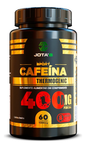 Suplementos Cafeína 400mg Energia Foco 60 Comprimidos Jota`b Sabor Cafeina Sem Sabor