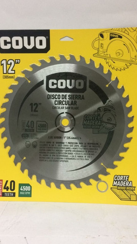 Disco  P/sierra  12  (305mm) (40dientes) Covo