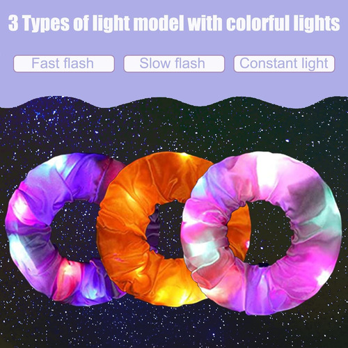 24 Pcs Light Up Scrunchies, Bandeos De Cabello Led Scrunchie
