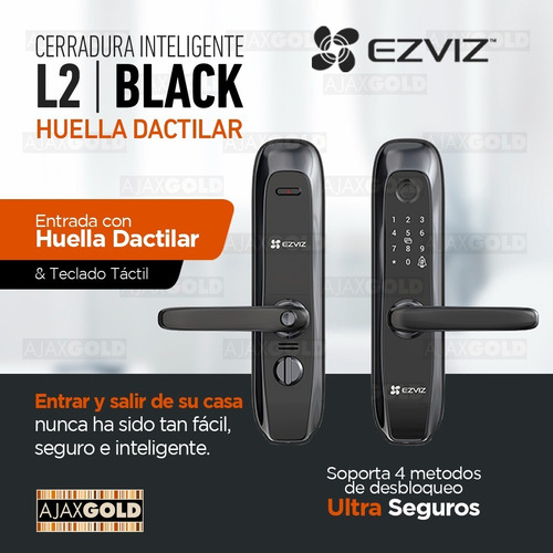 Imagen 5 de 10 de Cerradura Ezviz Biometrica Inteligente Digital Tactil Alarma