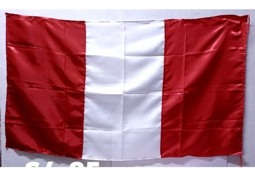 Bandera De Perú Tela Raso Extra Grande 130 X 75 Cm