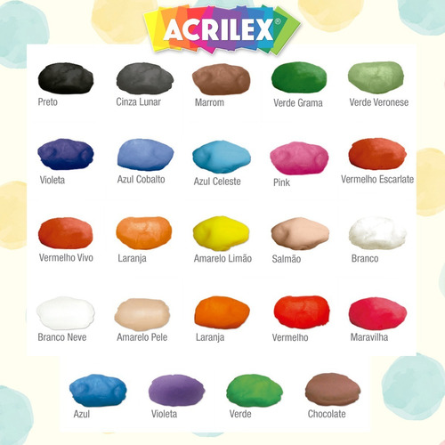 Imagem 6 de 7 de Big Balde Massinha Acrilex C/ 30 Massas Soft Sortidas 1,5kg