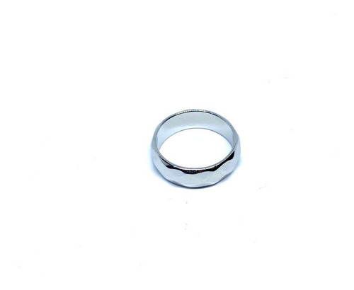 Imagen 4 de 4 de Argolla Acero Inoxidable Plateada Facetada 5mm