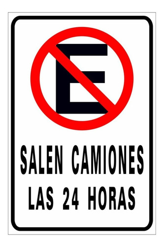 Cartel Cuidado Salen Camiones, Salida De Vehículos - Pvc 3mm