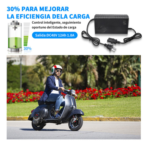 Pbcowasn®cargador Para Bicicleta Electrica 48v,12ah Con 3 Luces Indic