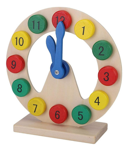 Reloj Juguete De Madera Educativo Para Niños