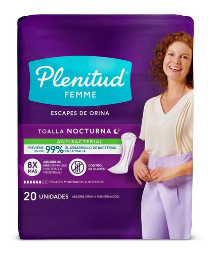 Toallitas Femeninas Plenitud Femme Nocturna 20 u